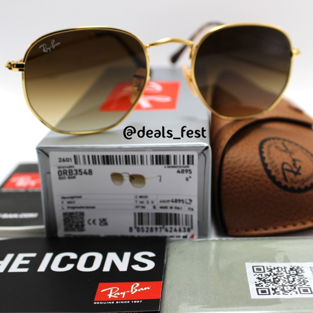 Model Display Ray-Ban Hexagonal Gradient Brown Rb… - image 1